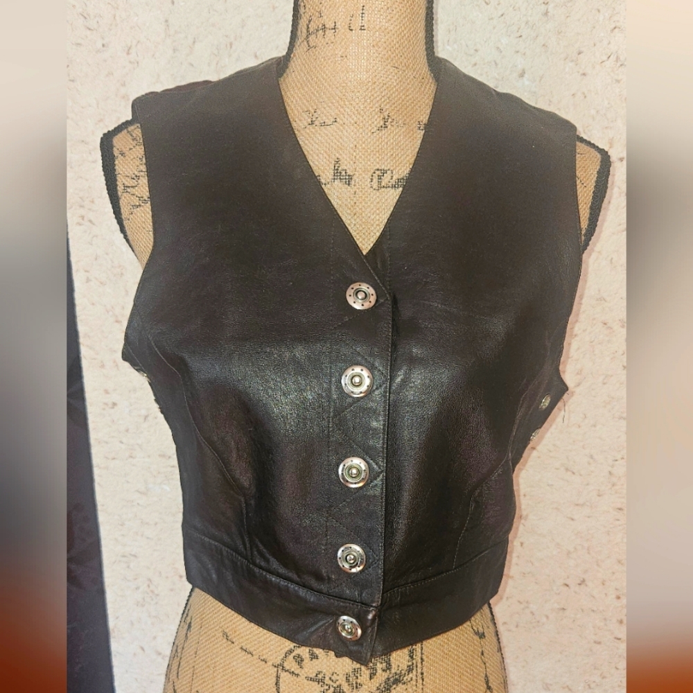 lamb Leather vest size 4 brown